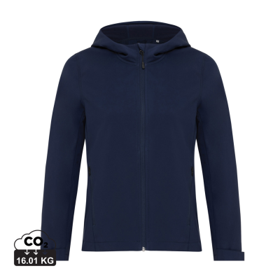 Picture of IQONIQ MAKALU LADIES RECYCLED POLYESTER SOFT SHELL JACKET in Navy.