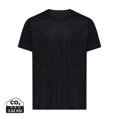 Picture of IQONIQ TIKAL RECYCLED POLYESTER QUICK DRY SPORTS TEE SHIRT in Black.