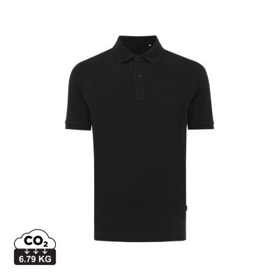 Picture of IQONIQ YOSEMITE RECYCLED COTTON PIQUE POLO SHIRT in Black