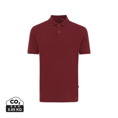 Picture of IQONIQ YOSEMITE RECYCLED COTTON PIQUE POLO SHIRT in Burgundy.