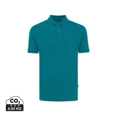 Picture of IQONIQ YOSEMITE RECYCLED COTTON PIQUE POLO SHIRT in Verdigris.