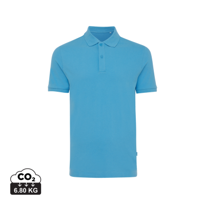 Picture of IQONIQ YOSEMITE RECYCLED COTTON PIQUE POLO SHIRT in Tranquil Blue.