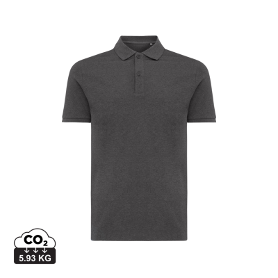 Picture of IQONIQ YOSEMITE RECYCLED COTTON PIQUE POLO in Heather Anthracite Grey