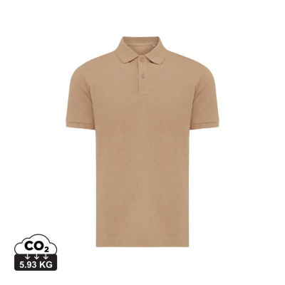 Picture of IQONIQ YOSEMITE RECYCLED COTTON PIQUE POLO in Heather Brown.