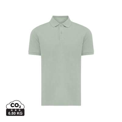 Picture of IQONIQ YOSEMITE RECYCLED COTTON PIQUE POLO in Iceberg Green.