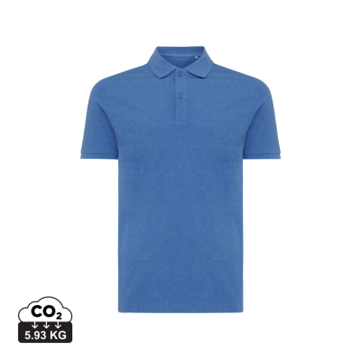 Picture of IQONIQ YOSEMITE RECYCLED COTTON PIQUE POLO in Heather Blue.