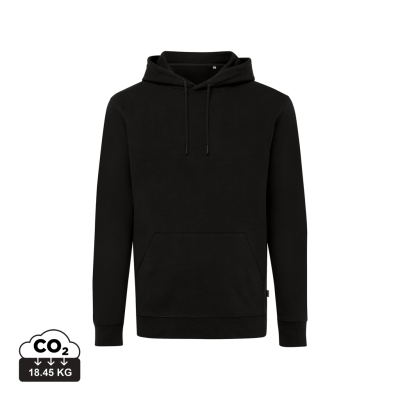 Picture of IQONIQ JASPER RECYCLED COTTON HOODED HOODY in Black.