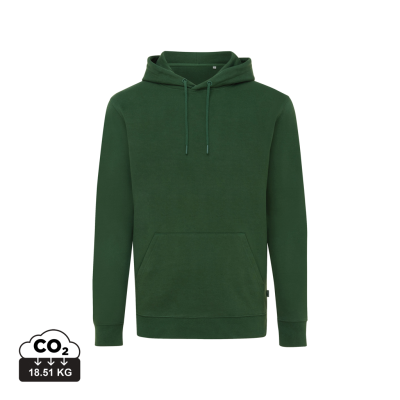 Picture of IQONIQ JASPER RECYCLED COTTON HOODED HOODY in Forest Green.