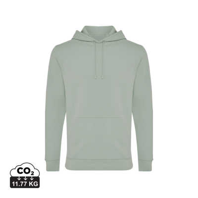 Picture of IQONIQ JASPER RECYCLED COTTON HOODED HOODY in Iceberg Green.