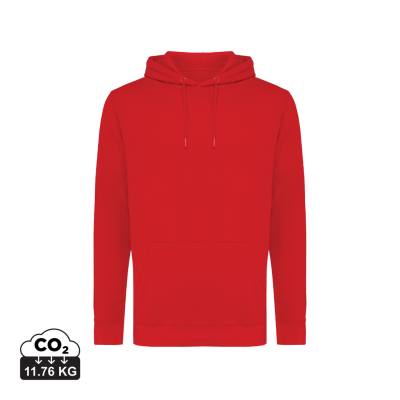 Picture of IQONIQ JASPER RECYCLED COTTON HOODED HOODY in Red.