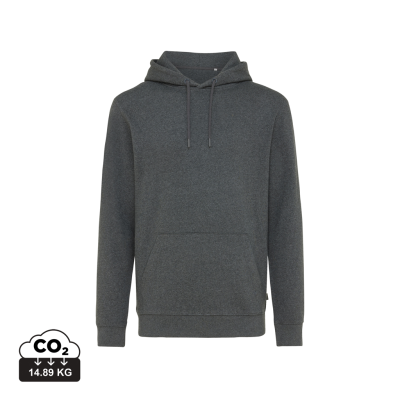 Picture of IQONIQ TORRES RECYCLED COTTON HOODED HOODY UNDYED in Heather Anthracite.