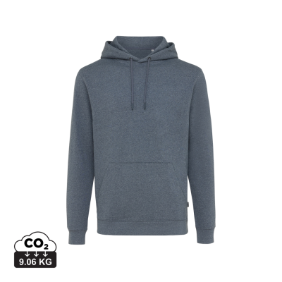 Picture of IQONIQ TORRES RECYCLED COTTON HOODED HOODY UNDYED in Heather Navy