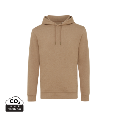 Picture of IQONIQ TORRES RECYCLED COTTON HOODED HOODY UNDYED in Heather Brown