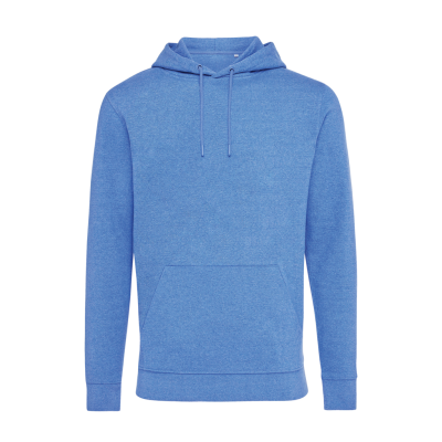 Picture of IQONIQ TORRES RECYCLED COTTON HOODED HOODY UNDYED in Heather Blue