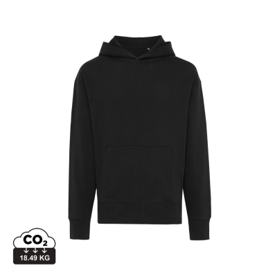 Picture of IQONIQ YOHO RECYCLED COTTON RELAXED HOODED HOODY in Black.