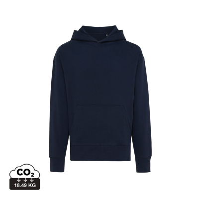 Picture of IQONIQ YOHO RECYCLED COTTON RELAXED HOODED HOODY in Navy.