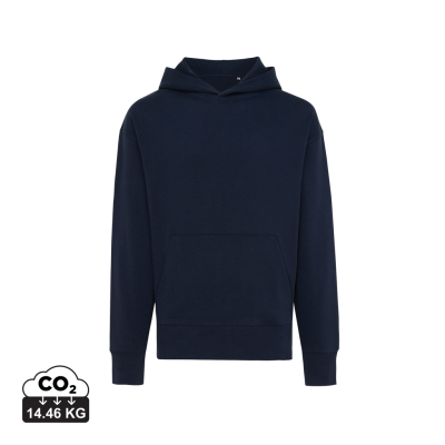 Picture of IQONIQ YOHO RECYCLED COTTON RELAXED HOODED HOODY in Navy