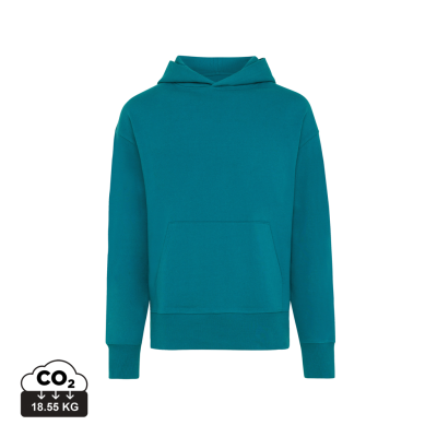 Picture of IQONIQ YOHO RECYCLED COTTON RELAXED HOODED HOODY in Verdigris.