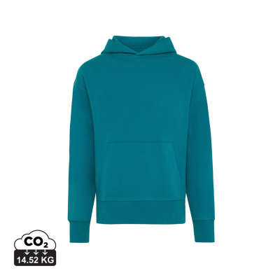 Picture of IQONIQ YOHO RECYCLED COTTON RELAXED HOODED HOODY in Verdigris.