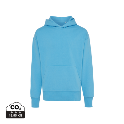 Picture of IQONIQ YOHO RECYCLED COTTON RELAXED HOODED HOODY in Tranquil Blue.