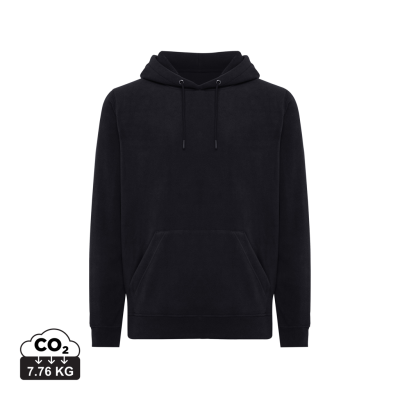 Picture of IQONIQ TRIVOR RECYCLED POLYESTER MICROFLEECE HOODED HOODY in Black