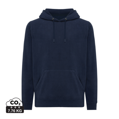Picture of IQONIQ TRIVOR RECYCLED POLYESTER MICROFLEECE HOODED HOODY in Navy.