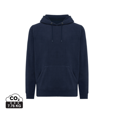 Picture of IQONIQ TRIVOR RECYCLED POLYESTER MICROFLEECE HOODED HOODY in Navy