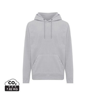 Picture of IQONIQ TRIVOR RECYCLED POLYESTER MICROFLEECE HOODED HOODY in Storm Grey.