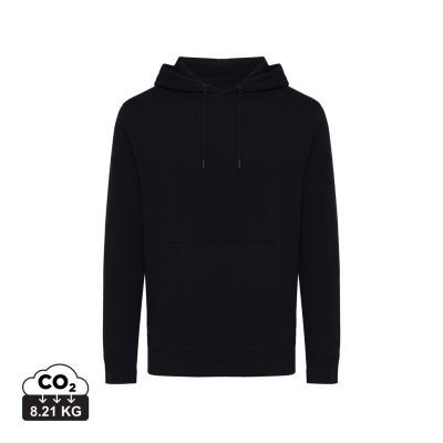 Picture of IQONIQ RILA LIGHTWEIGHT RECYCLED COTTON HOODED HOODY in Black