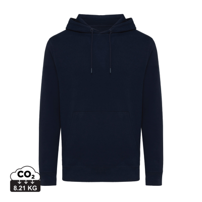 Picture of IQONIQ RILA LIGHTWEIGHT RECYCLED COTTON HOODED HOODY in Navy.