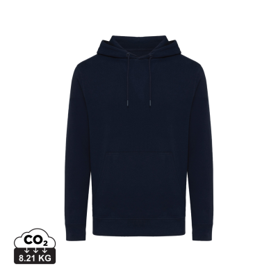 Picture of IQONIQ RILA LIGHTWEIGHT RECYCLED COTTON HOODED HOODY in Navy.