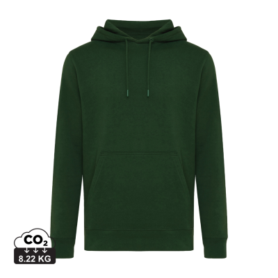 Picture of IQONIQ RILA LIGHTWEIGHT RECYCLED COTTON HOODED HOODY in Forest Green.