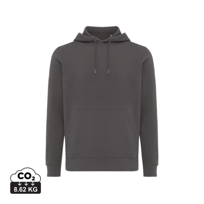 Picture of IQONIQ RILA LIGHTWEIGHT RECYCLED COTTON HOODED HOODY in Anthracite Grey.