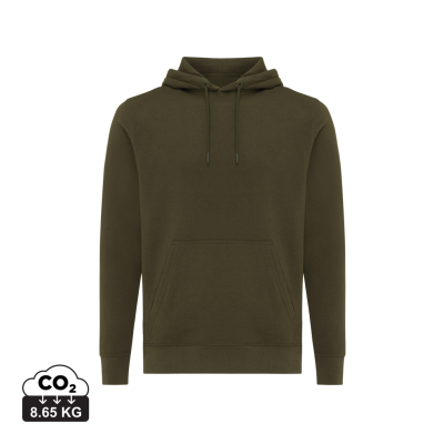 Picture of IQONIQ RILA LIGHTWEIGHT RECYCLED COTTON HOODED HOODY in Khaki.