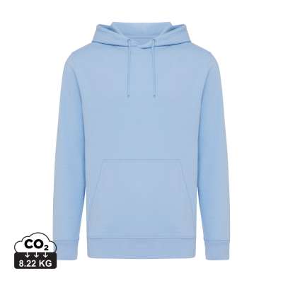 Picture of IQONIQ RILA LIGHTWEIGHT RECYCLED COTTON HOODED HOODY in Light Blue.
