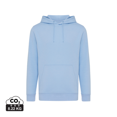 Picture of IQONIQ RILA LIGHTWEIGHT RECYCLED COTTON HOODED HOODY in Light Blue