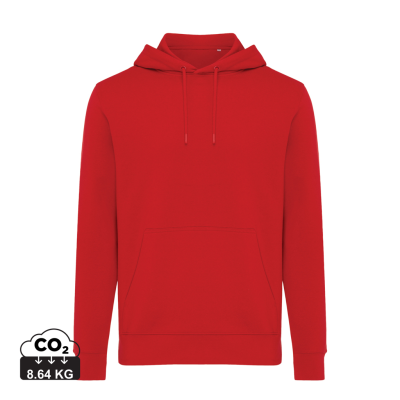 Picture of IQONIQ RILA LIGHTWEIGHT RECYCLED COTTON HOODED HOODY in Red.