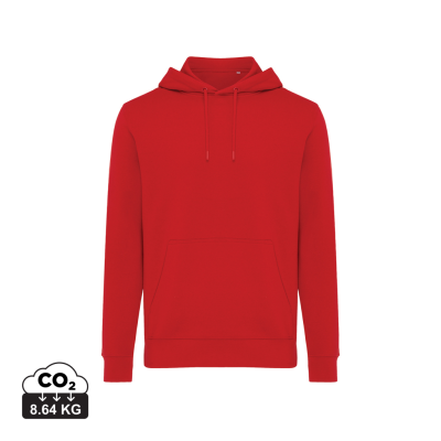 Picture of IQONIQ RILA LIGHTWEIGHT RECYCLED COTTON HOODED HOODY in Red.