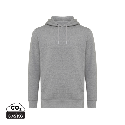 Picture of IQONIQ RILA LIGHTWEIGHT RECYCLED COTTON HOODED HOODY in Light Heather Anthracite Grey