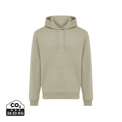 Picture of IQONIQ JOSHUA RECYCLED COTTON HOODED HOODY in Light Heather Green