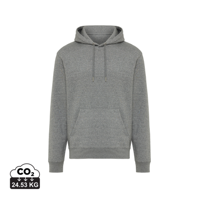 Picture of IQONIQ JOSHUA RECYCLED COTTON HOODED HOODY in Light Heather Anthracite Grey