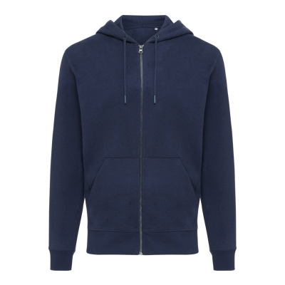 Picture of IQONIQ ABISKO RECYCLED COTTON ZIP THROUGH HOODED HOODY in Navy