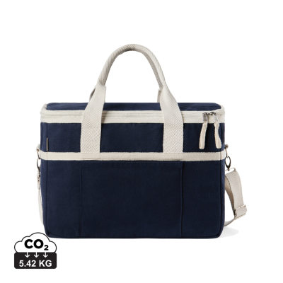 Picture of VINGA VOLONNE AWARE™ RECYCLED CANVAS COOLER BASKET in Navy, Off White.