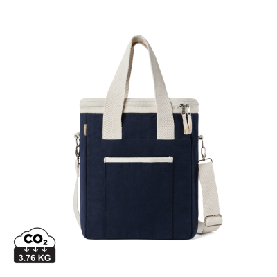 Picture of VINGA VOLONNE AWARE™ RECYCLED CANVAS COOLER TOTE BAG in Navy, Off White.