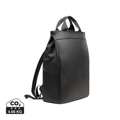 Picture of VINGA BERMOND RCS RECYCLED PU BACKPACK RUCKSACK in Black.