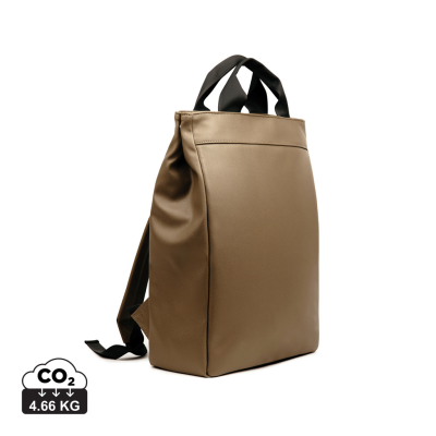 Picture of VINGA BERMOND RCS RECYCLED PU BACKPACK RUCKSACK in Brown.