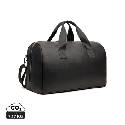 Picture of VINGA BERMOND RCS RECYCLED PU WEEKEND BAG in Black.