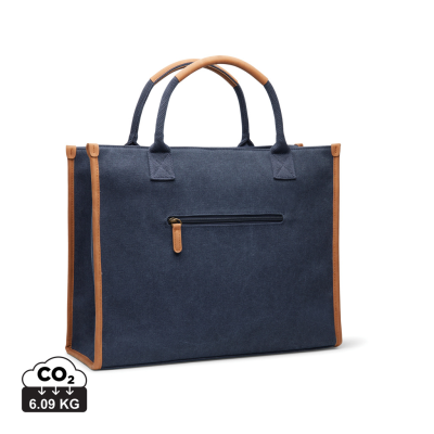 Picture of VINGA BOSLER RCS RECYCLED CANVAS TOTE BAG in Navy Blue.