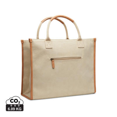 Picture of VINGA BOSLER RCS RECYCLED CANVAS TOTE BAG in Grey Beige.