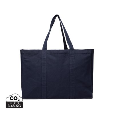 Picture of VINGA HILO AWARE™ RECYCLED CANVAS MAXI TOTE BAG in Navy Blue.